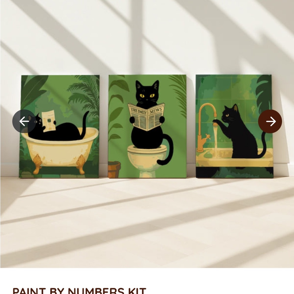 Black Cat Paint by Numbers Kit (Art Spark, Daily Mews Set)
